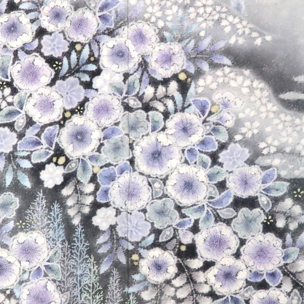 関芳 桂由美 訪問着 絹 辻が花 白×グレー［297,000円］ 枚目