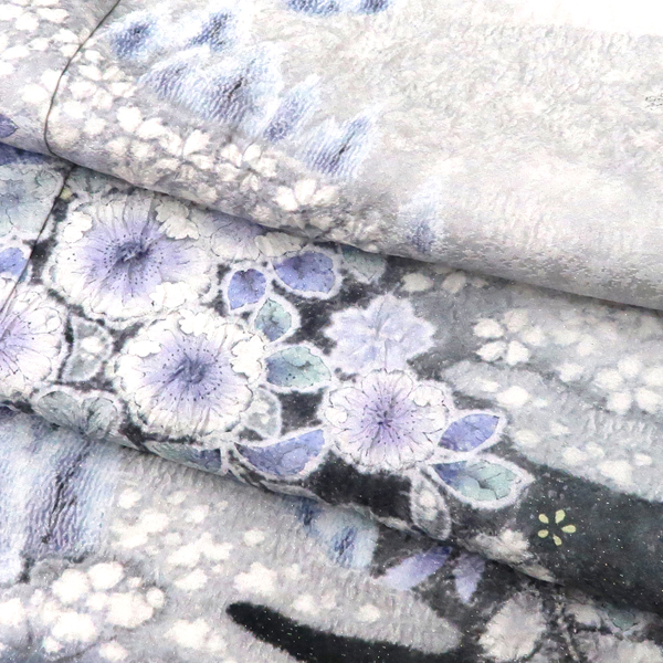 関芳 桂由美 訪問着 絹 辻が花 白×グレー［297,000円］ 枚目