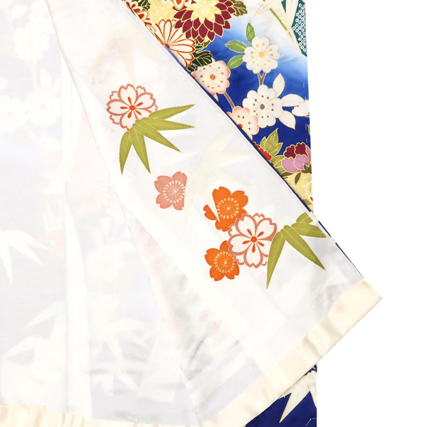 吉澤の友禅 振袖 正絹 松竹梅 花の丸 四季花 白×青［238,000円］ 枚目