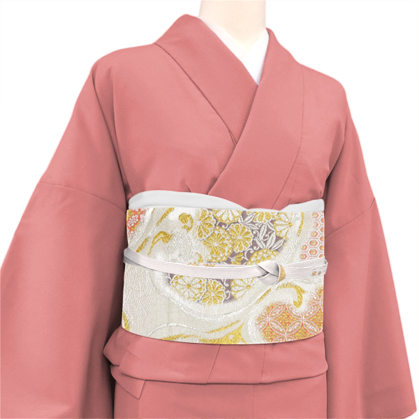 京洛苑たはら 袋帯 西陣織 正絹 流水 華文 菊 桜 唐花 シルバー［38,800円］ 枚目