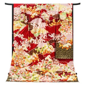 吉澤の友禅 振袖 貝桶 赤色［218,000円］