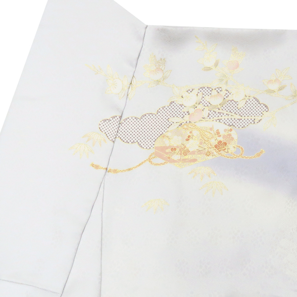 吉澤の友禅 訪問着 文箱 松 雲取り 四季花 ライトグレー［228,800円］ 枚目