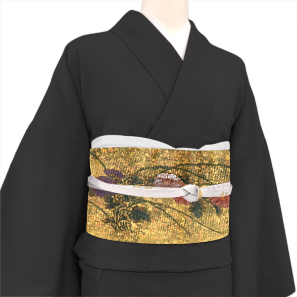 袋帯 西陣織 正絹 箔 螺鈿 菊 エ霞 金［29,700円］ 枚目