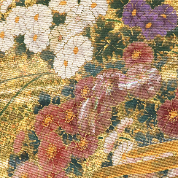 袋帯 西陣織 正絹 箔 螺鈿 菊 エ霞 金［29,700円］ 枚目