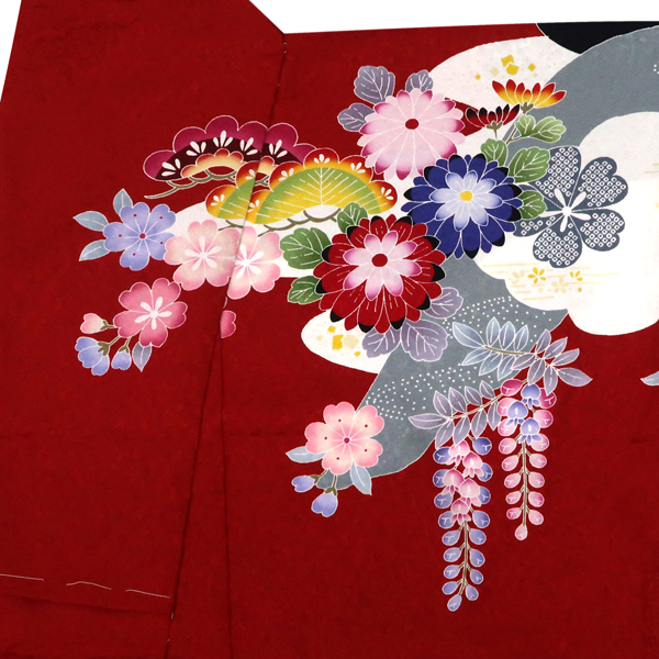振袖 正絹 紅型 牡丹 赤［110,000円］ 枚目