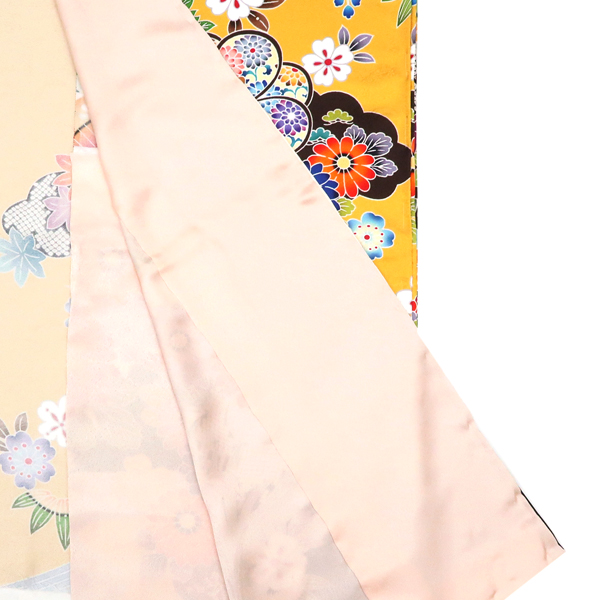 振袖 正絹 紅型 牡丹 黄色［110,000円］ 枚目
