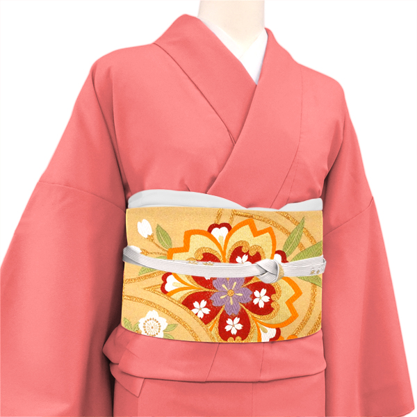 岡文織物 振袖袋帯 金 桜 正絹 西陣織 成人式［66,000円］ 枚目
