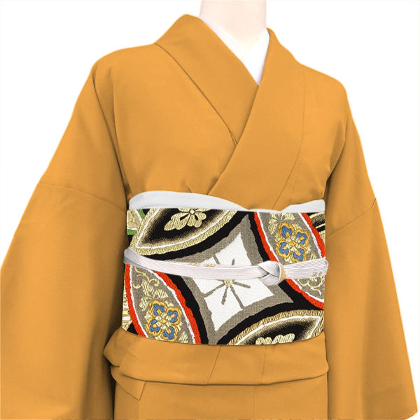 志都香 振袖用 袋帯 西陣織 正絹 七宝吉祥文 松七宝 黒［88,000円］ 枚目