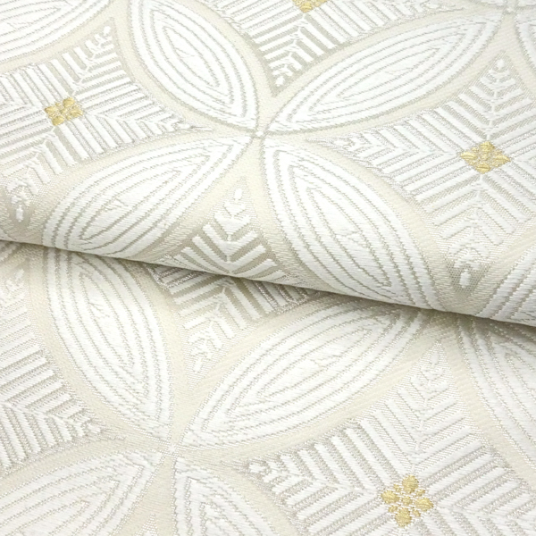 唐織袋帯 河合美術織物 西陣織 七宝 白×シルバー 絹［129,800円］ 枚目
