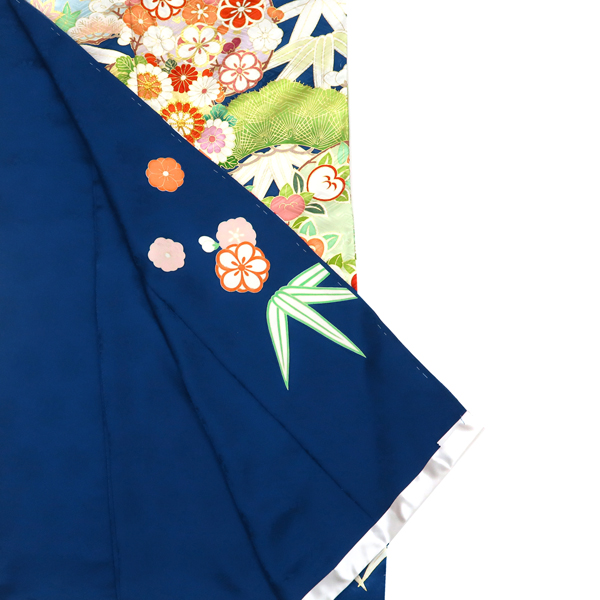 吉澤の友禅 振袖 正絹 花の丸 松竹梅 菊 桜 牡丹 青［247,500円］ 枚目