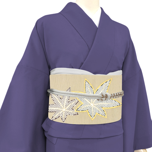 一富司 名古屋帯 京友禅染め 楓 ベージュ［176,000円］ 枚目