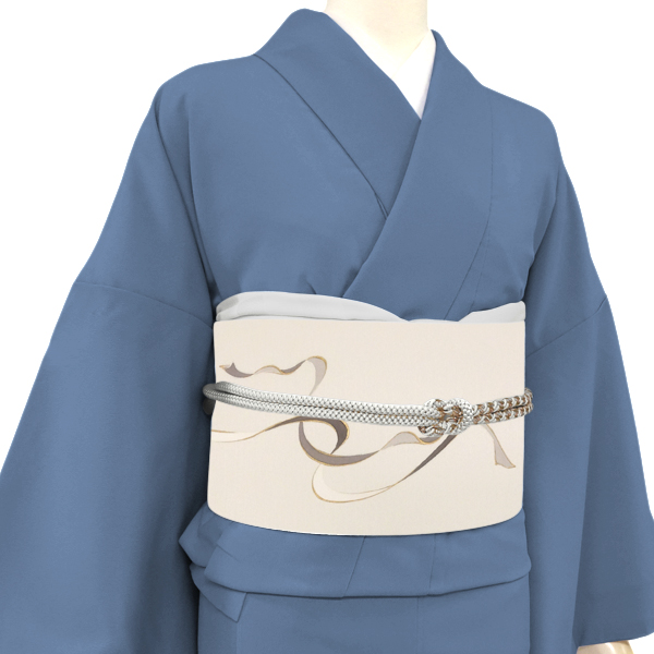 一富司 名古屋帯 京友禅 風神雷神 ライトグレー 白鼠色［176,000円］ 枚目