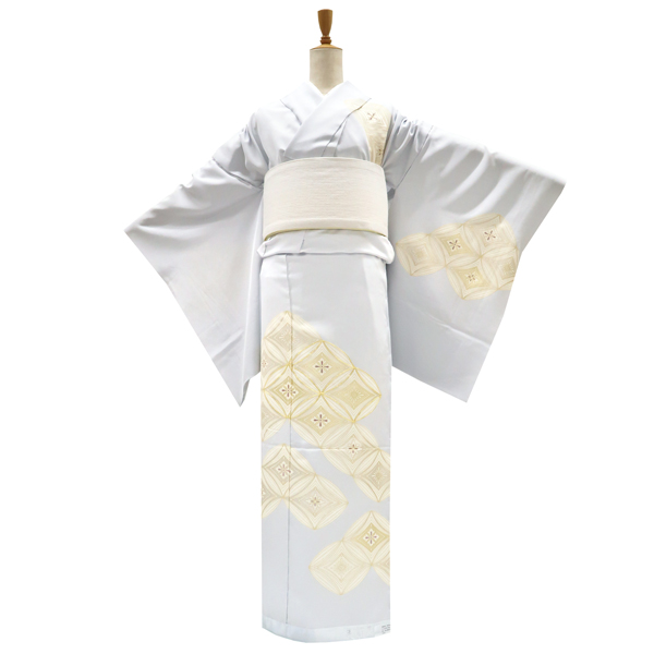 吉澤の友禅 訪問着 花七宝 ブルーグレー［242,000円］ 枚目