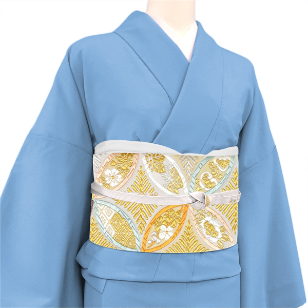 都 唐織袋帯 西陣織 正絹 七宝 白［176,000円］ 枚目