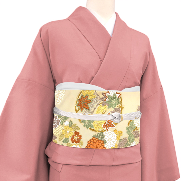 都（みやこ）袋帯 西陣織 正絹 唐織 花の丸 松竹梅 菊 桜 ベージュ［159,500円］ 枚目