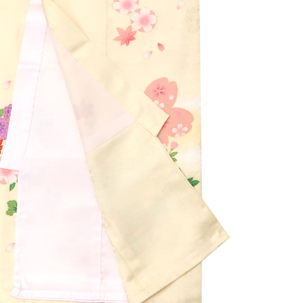 産着 女の子 刺繍 毬 牡丹 桜 ベージュ［58,300円］ 枚目