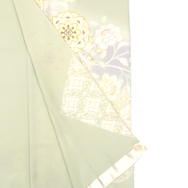 吉澤の友禅 訪問着 華文 牡丹唐花 七宝 黄緑［228,800円］ 枚目