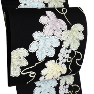 都（みやこ）夏袋帯 西陣織 正絹 唐織 葡萄 黒［129,800円］