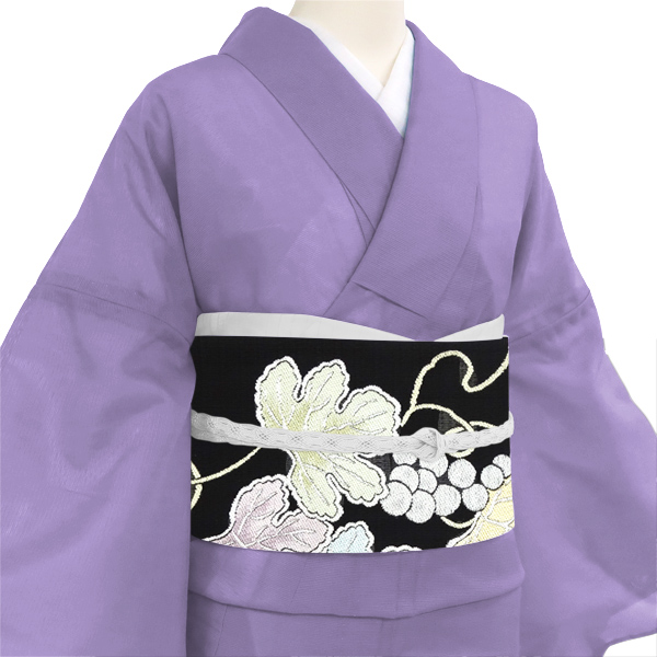 都（みやこ）夏袋帯 西陣織 正絹 唐織 葡萄 黒［129,800円］ 枚目