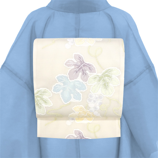 都（みやこ）夏袋帯 西陣織 正絹 唐織 葡萄 白［129,800円］ 枚目