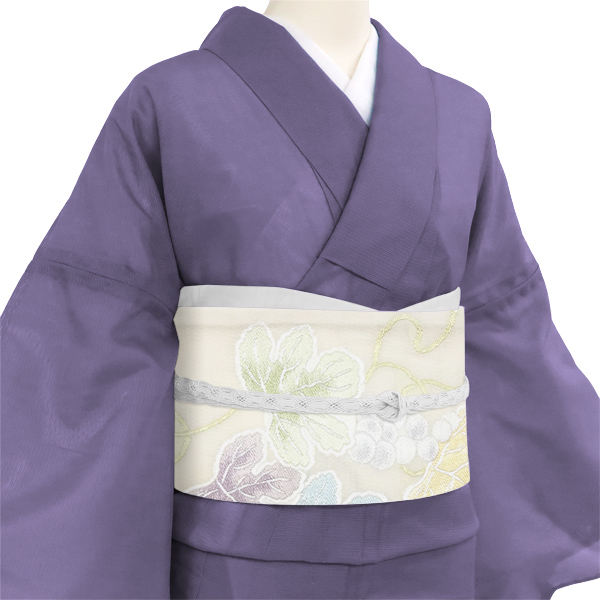 都（みやこ）夏袋帯 西陣織 正絹 唐織 葡萄 白［129,800円］ 枚目
