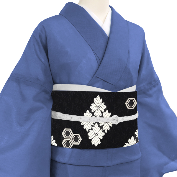 都（みやこ）夏袋帯 西陣織 正絹 唐織 花菱博陽文 亀甲 黒［129,800円］ 枚目