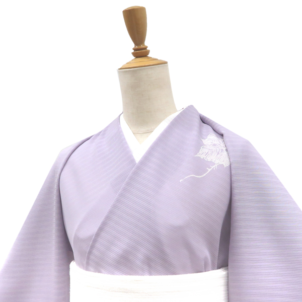 一富司 絽夏付下訪問着 京友禅染め 正絹 葡萄唐草 蔦 薄紫色［165,000円］ 枚目