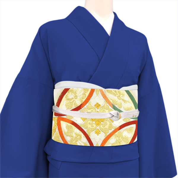 高島織物 振袖用袋帯 白 成人式 花七宝 西陣織［198,000円］ 枚目