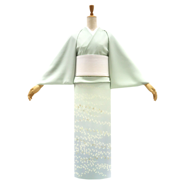 一富司 絽夏付下訪問着 京友禅染め 正絹 萩 黄緑［181,500円］ 枚目