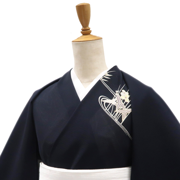 吉澤の友禅 絽夏付下訪問着 正絹 流水 沢瀉 濃紺［176,000円］ 枚目