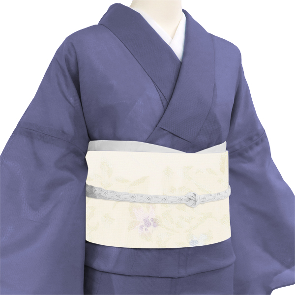 沢本織物 夏袋帯 西陣織 正絹 唐花 唐草 更紗 白 オフホワイト［38,500円］ 枚目