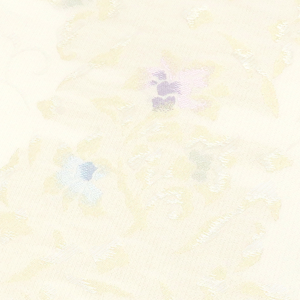 沢本織物 夏袋帯 西陣織 正絹 唐花 唐草 更紗 白 オフホワイト［38,500円］ 枚目