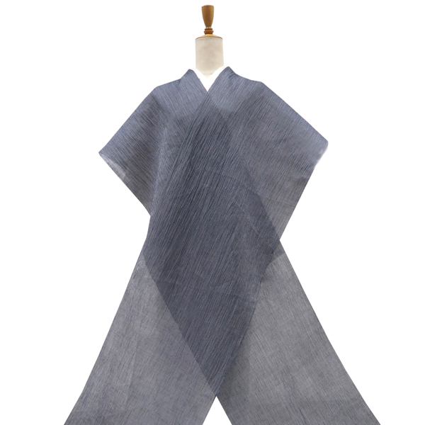 小千谷縮 杉山織物 麻 縞 藍鉄色 紺［88,000円］ 枚目