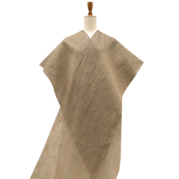 小千谷縮 杉山織物 麻 千鳥格子 茶色 ベージュ［88,000円］ 枚目