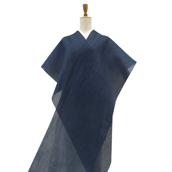 小千谷縮 杉山織物 麻 縞 紺 ネイビー［88,000円］ 枚目