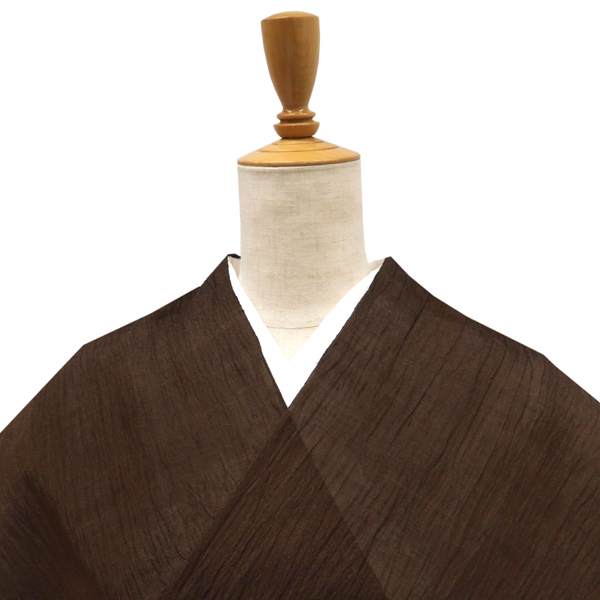 小千谷縮 杉山織物 麻 無地 茶色［88,000円］ 枚目