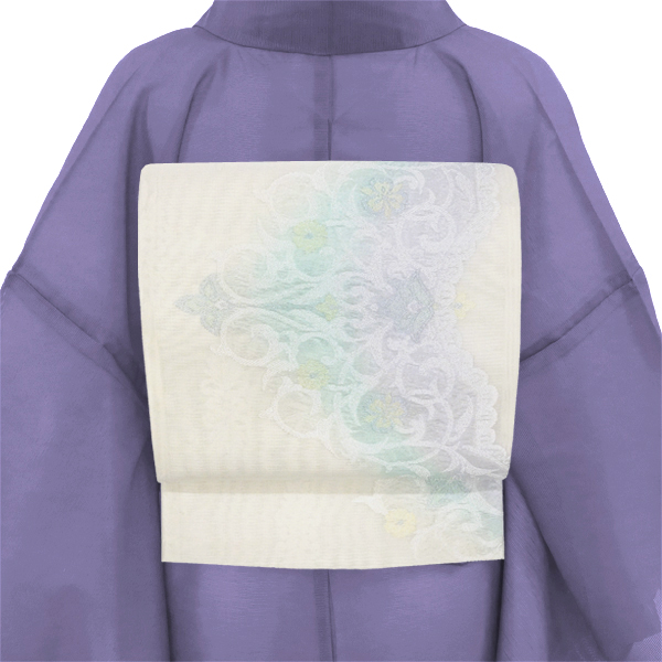 志都香 夏袋帯 西陣織 正絹 アラベスク レース 唐草 白 オフホワイト［74,800円］ 枚目