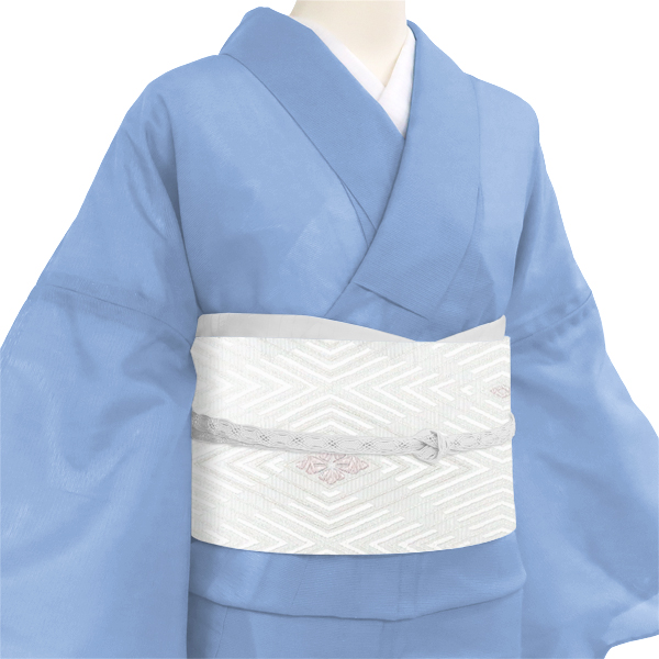志都香 夏袋帯 西陣織 正絹 華文 菱繋ぎ ライトグレー［97,900円］ 枚目
