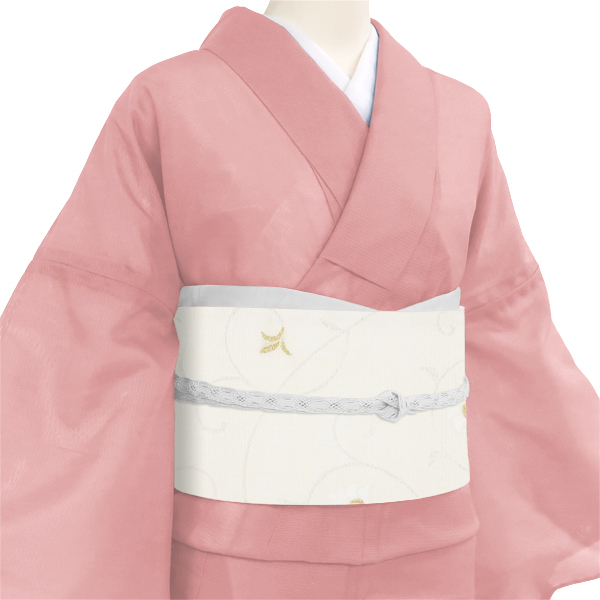 佐々木染織 紗袋帯 西陣織 正絹 唐草 唐花 更紗 白［34,100円］ 枚目