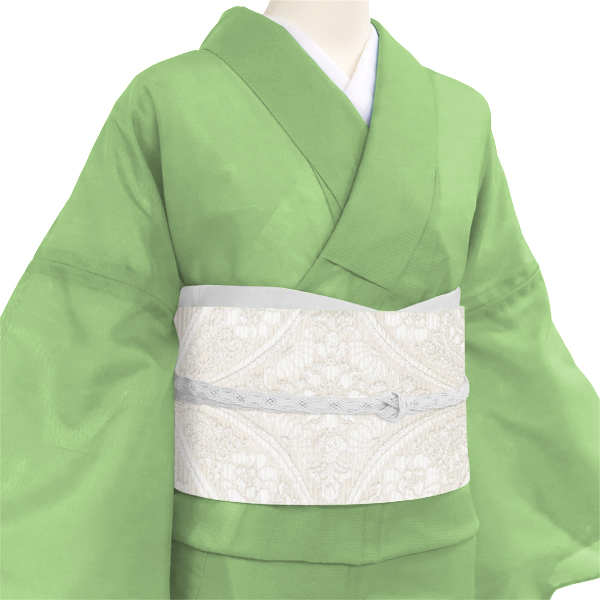 佐々木染織 絽袋帯 西陣織 絹 花七宝 白［36,300円］ 枚目