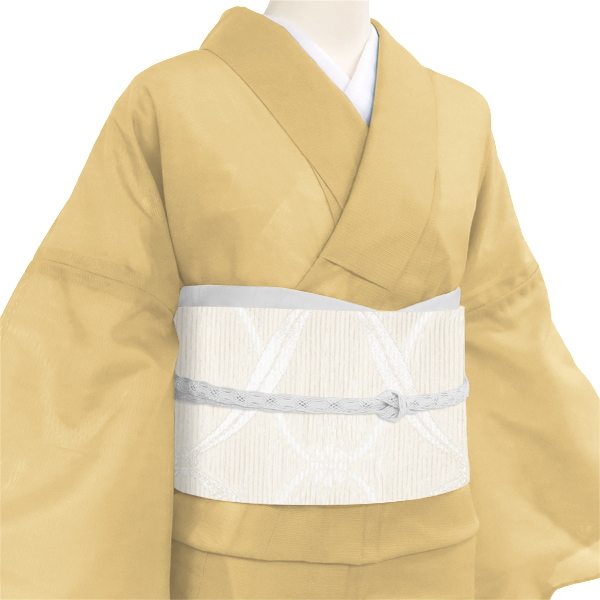 佐々木染織 絽袋帯 西陣織 絹 幾何学文様 花立涌 白［36,300円］ 枚目