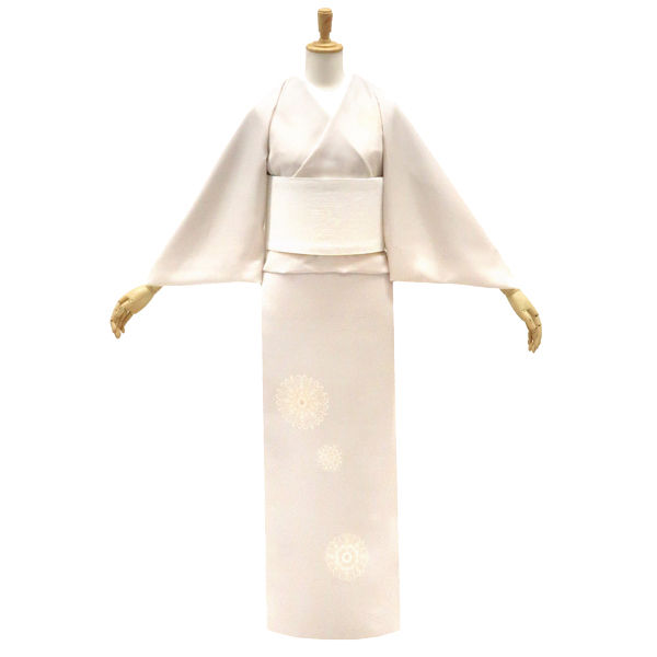 一富司 夏付下訪問着 京友禅染め 正絹 華文 薄灰梅色［165,000円］ 枚目