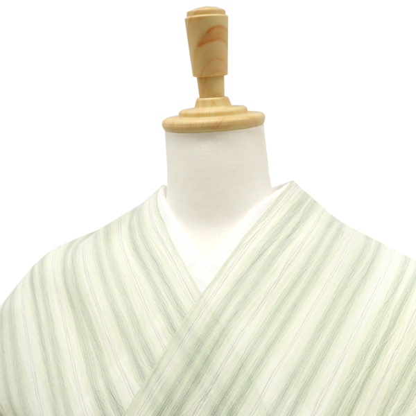 杉山織物 小千谷縮 麻 縞 ストライプ 黄緑［88,000円］ 枚目