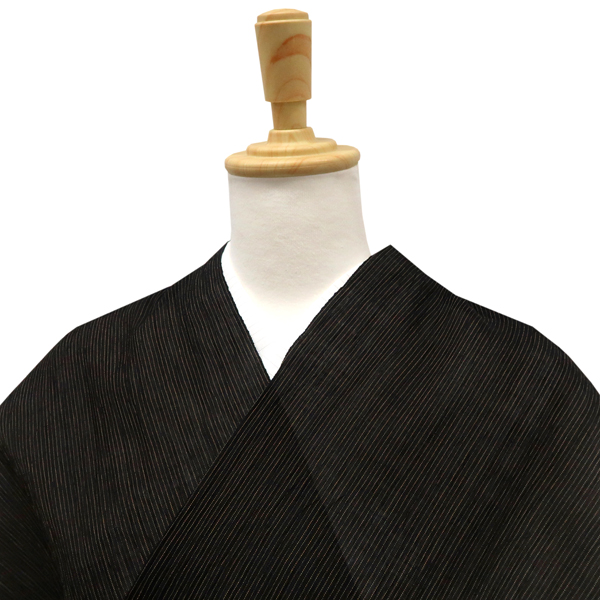 杉山織物 小千谷縮 麻 縞 ピンストライプ 黒［88,000円］ 枚目