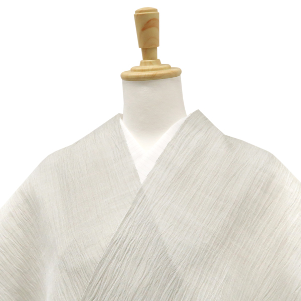 杉山織物 小千谷縮 麻 無地 ライトグレー［88,000円］ 枚目
