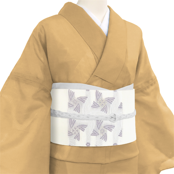 沢本織物 夏絽名古屋帯 西陣織 正絹 市松 風車 白［29,700円］ 枚目