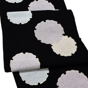 都（みやこ）名古屋帯 西陣織 正絹 雪輪 黒［79,200円］