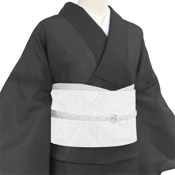 大倉織物 夏博多帯 瓢箪 白色 薄紫［88,000円］ 枚目