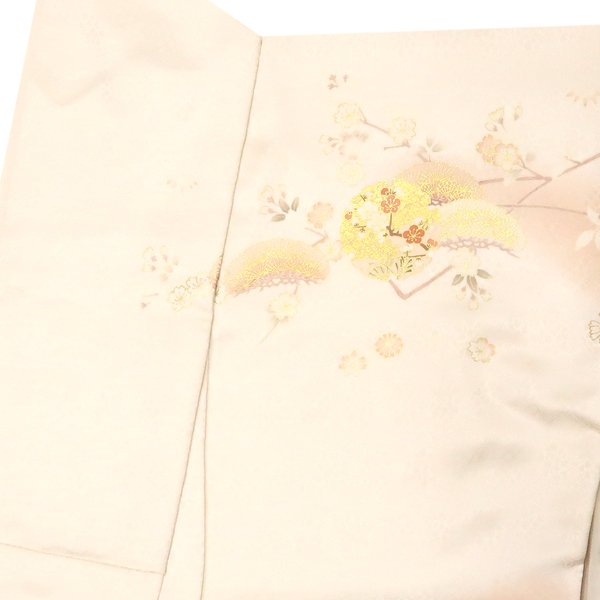 吉澤の友禅 訪問着 正絹 雪輪 松 四季花 クリーム色［231,000円］ 枚目