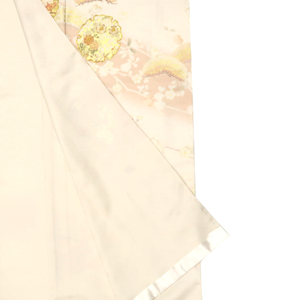 吉澤の友禅 訪問着 正絹 雪輪 松 四季花 クリーム色［231,000円］ 枚目